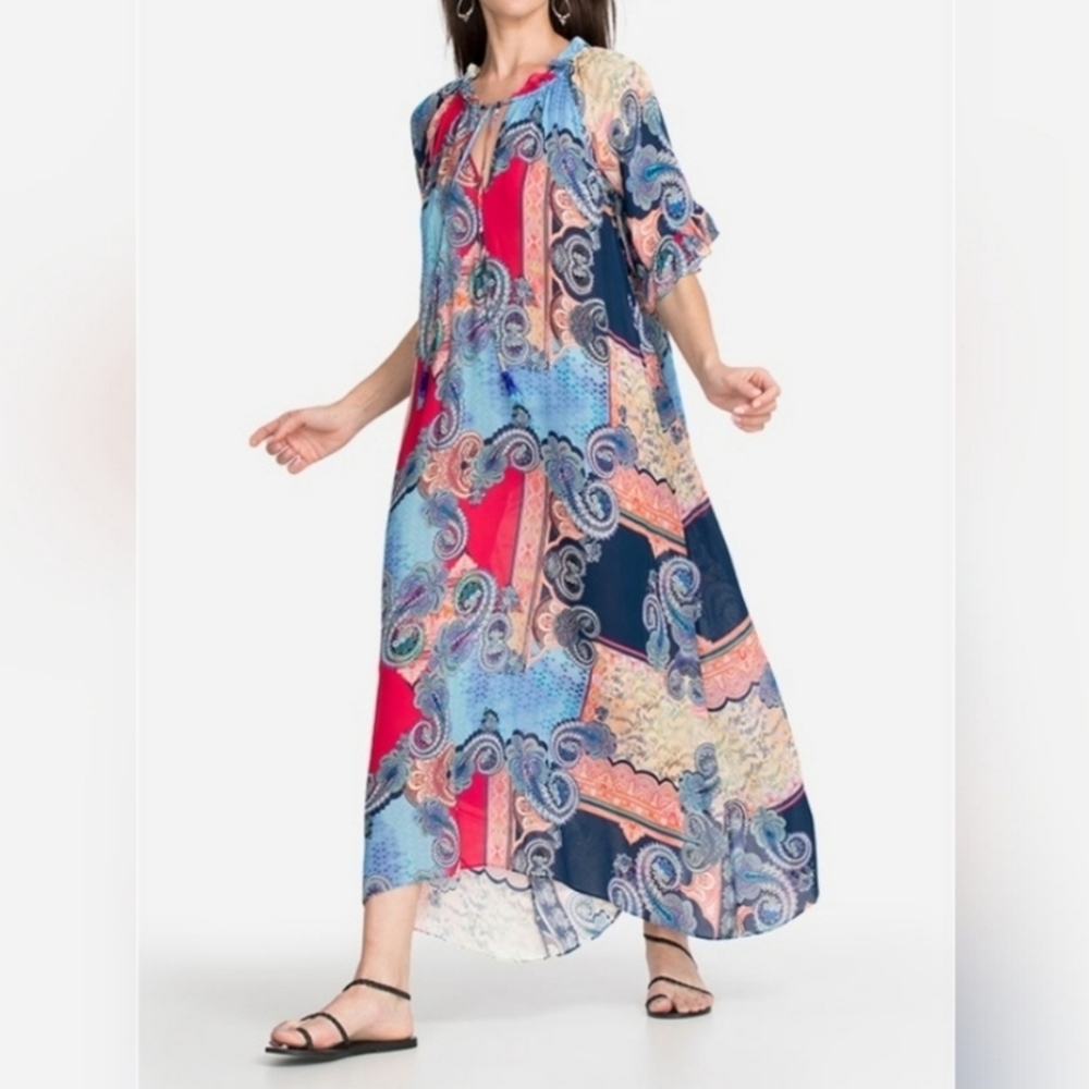 Johnny Was Cordelia Easy Midi Dress Paisley Coastal Sz 1X - Picture 3 of 16